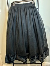 Cinq a Sept black tulle long midi length skirt XS Size 0