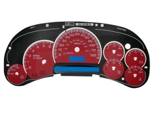 Red Custom Gauge Face Overlay for 2003 04 05 GM Gas Instrument Clusters New