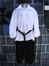 Mens Pirate Renaissance Peasant Jack Sparrow SCA 2Pc Costume Shirt Pants Medium