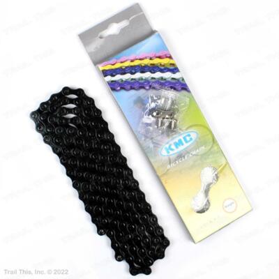 KMC Bicycle Chain Z410 1/8'' Single-Speed 112 Links Nickel-Plated Black