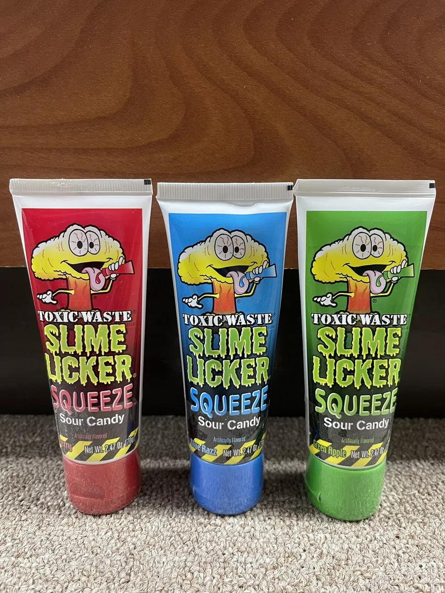  Slime Licker Squeeze Sour Candy - Cherry, Blue Razz