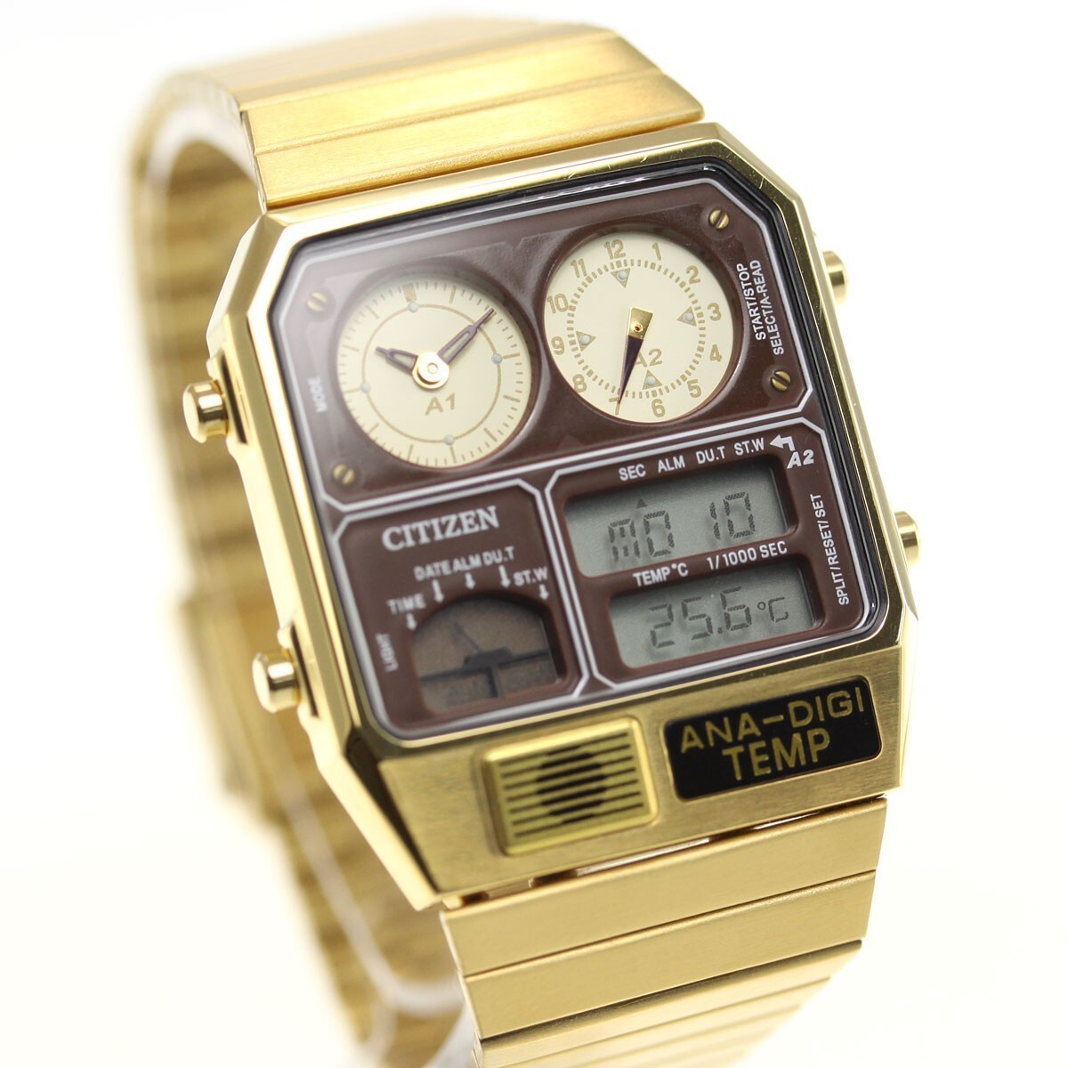 CITIZEN ANA-DIGI TEMP JG2103-72X Brown Gold Reproduction Men's