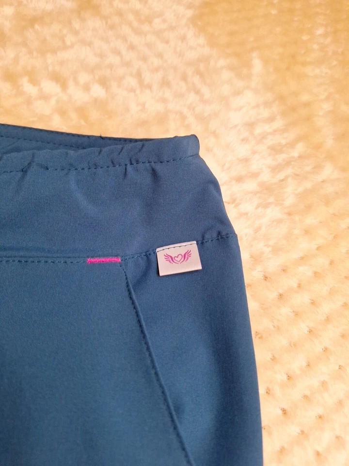Pantalones Médicos Smitten Talla XSP Verde azulado Para Mujer Bolsillo de Carga Cintura Elástica Elastizados Foto 4 de 4