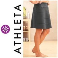 Athleta Strata Ponte Skirt Grey Gray Zippered Pockets Outdoor Sporty Size XXS