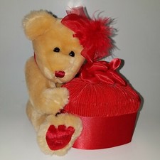 Dan Dee Valentine's Day Brown Teddy Bear Plush Red Heart Gift Box Stuffed Toy