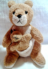 Kangaroo and Baby Joey Mini Stuffed Animal Plush Toy Russ Berrie  Co. 5.5"