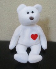 Ty Beanie Baby Valentino The White Bear With Red Heart on Chest NO HANG TAG