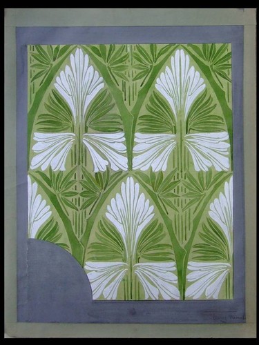 MARCEL FLEURY, DECORS ART NOUVEAU, FLEURS - 1905 - 2 GRANDES GOUACHES ORIGINALES - Picture 3 of 3