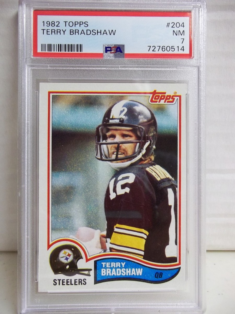 1982 Topps Terry Bradshaw PSA NM 7 Card #204 NFL HOF Pittsburgh