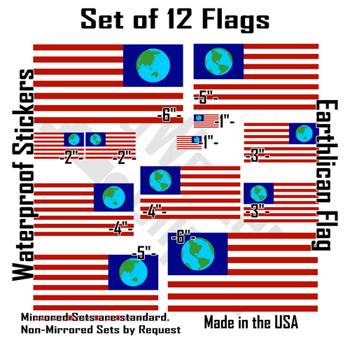 12 Earthican "Old Freebie" Earth Flag obverse pan-asian side Futurama, American - Picture 1 of 6