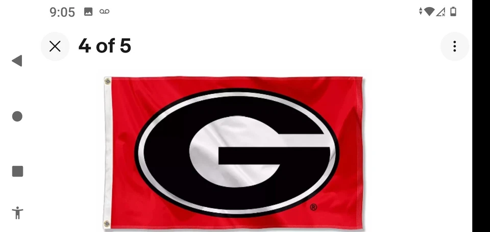 Bandera de satén Georgia Bulldog para poste de bandera Foto 2 de 4