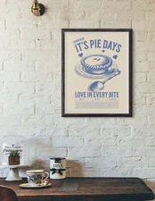 Vintage Style Retro Pie Digital Printable Wall Art