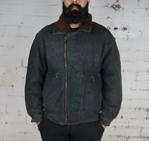 Size Sheepskin Shearling Mens Leather Aviator B3 Jacket Flying Vintage L Black nYzUBHwxYq