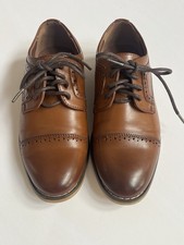 Stacy Adams Boys Wingtip Oxford Dress Shoes Sz 12M Cognac Brown Worn Once