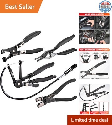 Ergonomic Hose Clamp Pliers Set with Clic-R Type & Remover Tools for Mechanics