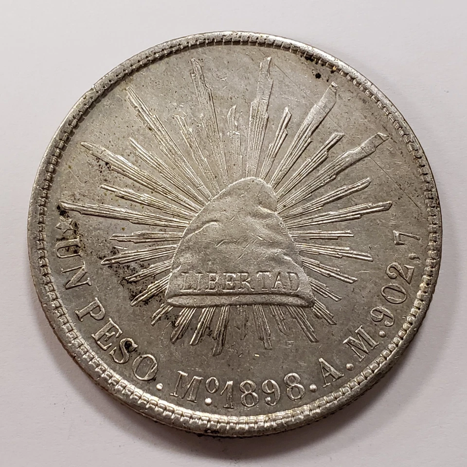 1898 Mo AM Mexico City Un Peso - .7857 oz ASW - XF+ - SKU-Q2311 - Image 3 of 4