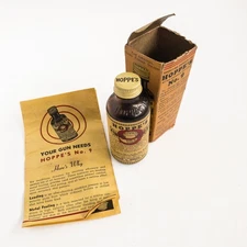 Vintage Hoppe's No. 9 Gun Powder Solvent Bottle Box 1950s USA Cleaner