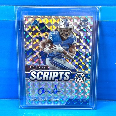 AMON-RA ST. BROWN 2021 Mosaic Football Rookie Scripts RS-28 Autograph RC AUTO