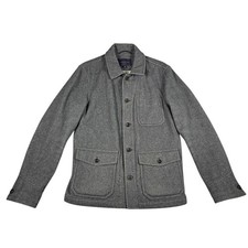 Banana Republic Overcoat Jacket Mens M Wool Blend Regular Fit Button Zip Up