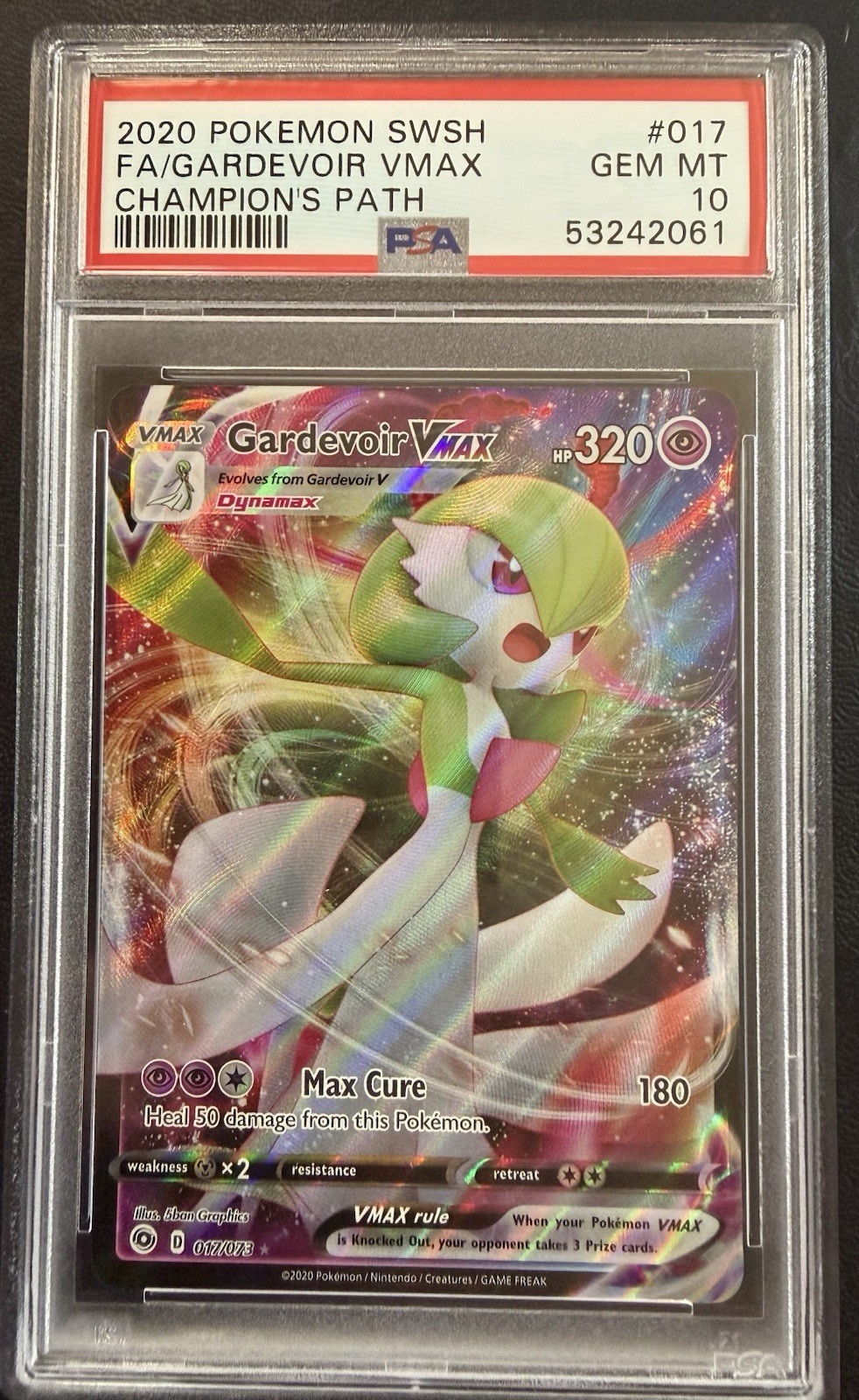 2020 Gardevoir VMAX 17/73 Champion's Path Holo Full Art Ultra Rare PSA 10