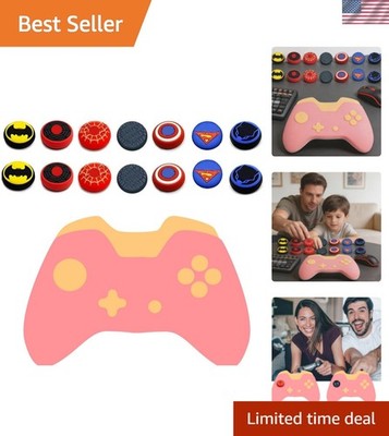 14Pcs Silicone Anti-Slip Thumb Grips, Universal Superhero Analog Stick Caps f...
