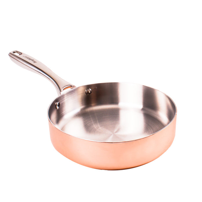 BergHOFF Vintage Tri-Ply Copper Polished Deep Skillet, Beige Khaki