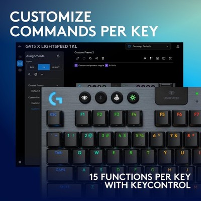 Logitech - G915 X LIGHTSPEED TKL Wireless Mechanical GL Blue
