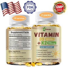 Vitamin D3 K2 soft capsules help with cardiovascular skeletal calcium absorption
