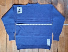 Genuine INDIGO LE TRICOTEUR GUERNSEY sweater size 46 100% pure wool NEW with tag