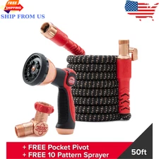 PocketHose Copper Head 50FT Expandable Garden Hose with Pocket Pivot