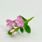 Pink White Plumeria Flower Clay Plant Miniature Handmade Dollhouse Garden Decor