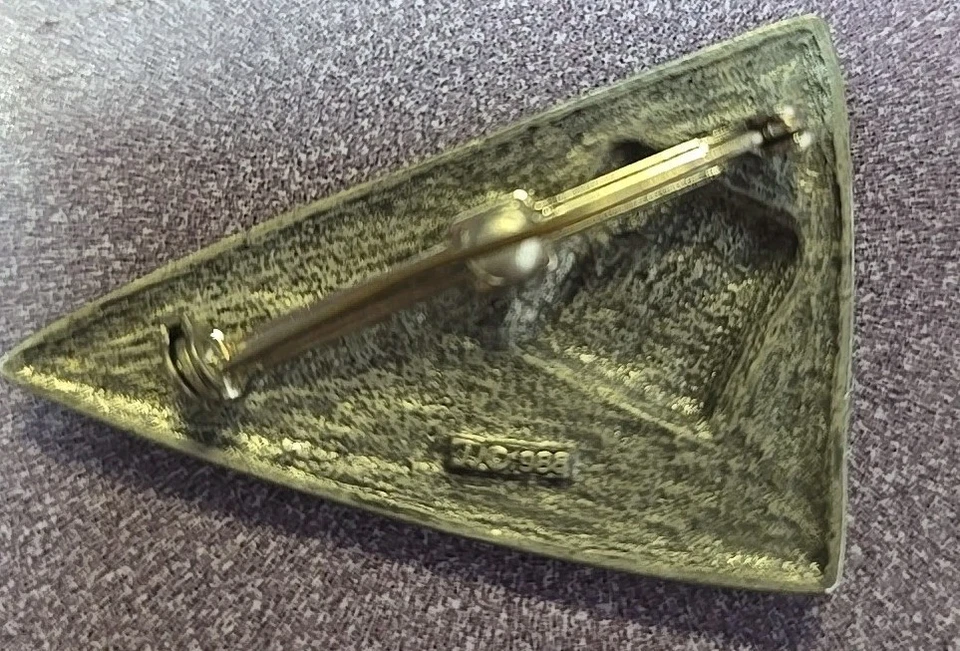 Prendedor de piedra negra con motivo indio egipcio peltre plata joyería jonette "JJ" Foto 3 de 3