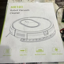 HR101 Black Cordless Battery Operated Smart Robotic Vacuum Cleaner Black  