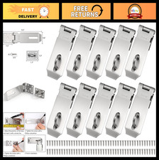 10 Pack Stainless Steel Door Lock Hasp Latch, Heavy-Duty Padlock Clasp for Gates