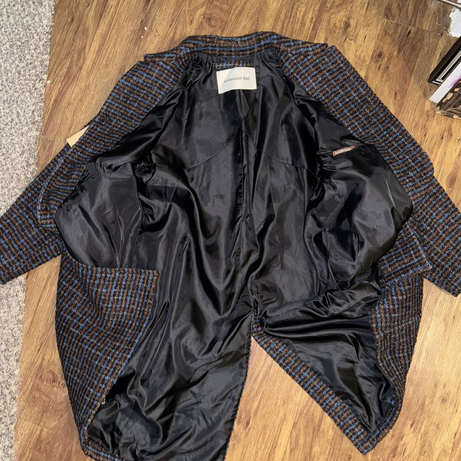 Andersson Bell Balmacaan NWT Wool Coat Blue Small Fits L/XL New