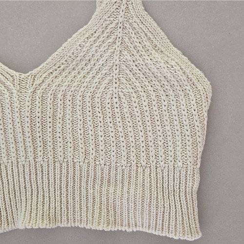 Zara Girl's Elegant Cream Knitted Sleeveles Crop Top Size 10Y - Picture 3 of 4