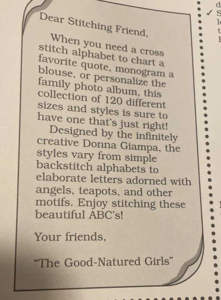 Vintage 1996 Leisure Arts 120 Alphabet Order 24503 Cross Stitch Pattern - Image 3 of 4