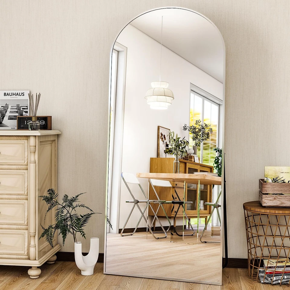 Espejos retrovisores de piso de arco de espejo de longitud completa de 56"x21" con marco de aleación de aluminio Free-S... Foto 2 de 4