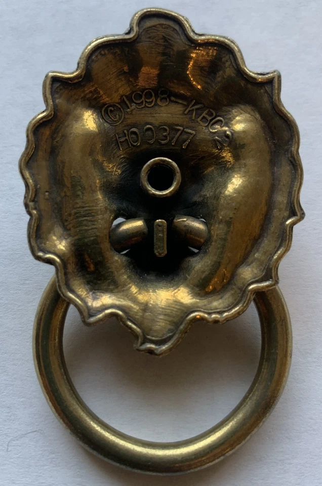 Anillo de cabeza de lomo de latón vintage manijas de tirador de caída tiradores de cajón/tiradores de puerta de gabinete Foto 2 de 4