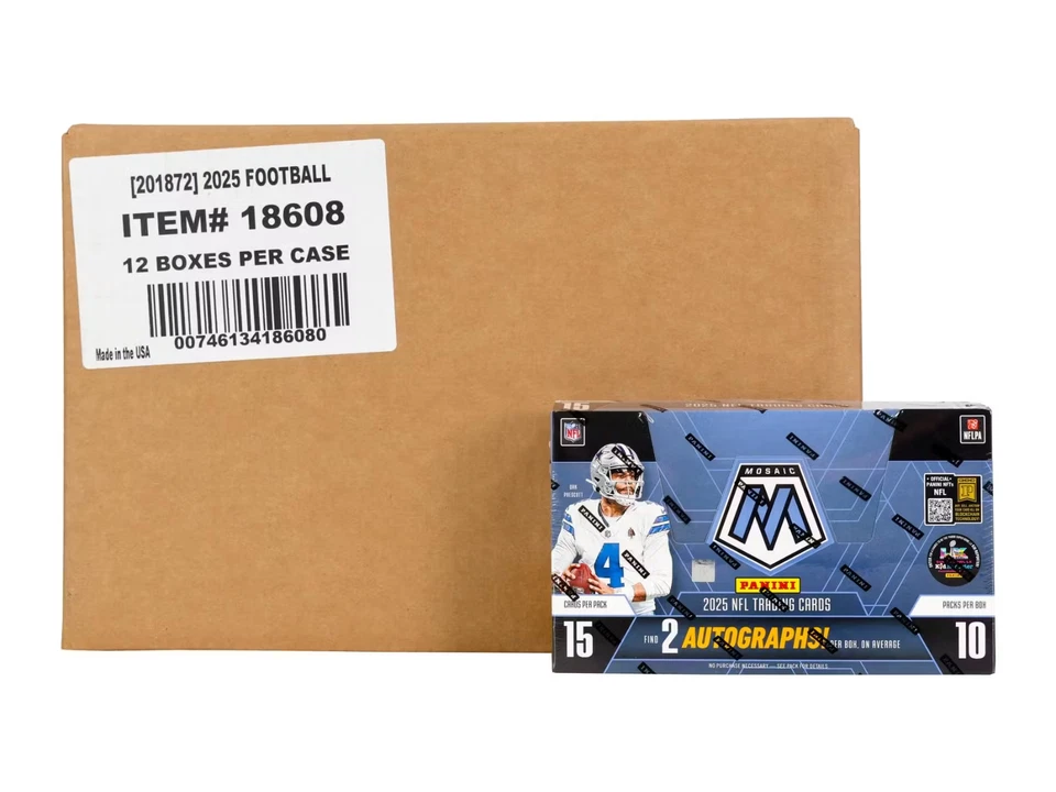 2025 Panini Mosaic NFL Football Factory Sealed 12 Hobby Case