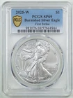 2025-W 1oz Burnished Silver American Eagle MS69 PCGS 57644944 First Strike