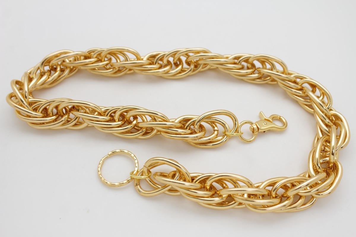 Men Gold Metal Wallet Chain Jeans Rock Multiple Chunky Thick Links