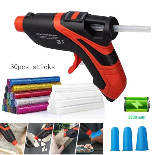 Rechargeable Cordless Mini Fast Preheating Hot Glue Gun Kit with 30 Glue Sticks Rechargeable Cordless Mini Fast Preheating Hot Glue Gun Kit with 30 Glue Sticks