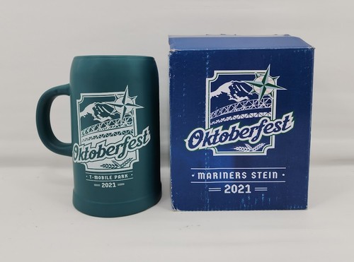Oktoberfest Seattle Mariners Stein 2021 W/ Box MLB Collectible Teal Beer Stein - Picture 7 of 10