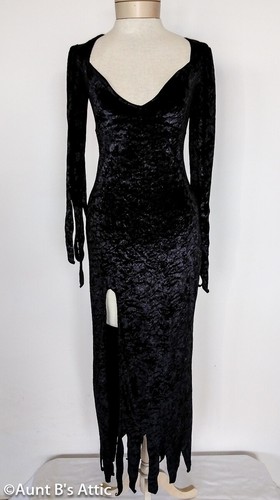 Sexy Vestido de Bruja Terciopelo Dobladillo Dentado Multi Personajes Halloween Disfraz Vestido - Imagen 9 de 10