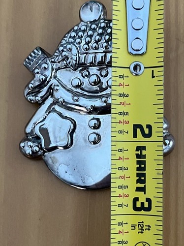 Signed BEST Smiling Snowman Hat Scarf Star Silver Tone Brooch Pin Pendant 2-3/4” - Bild 9 von 9