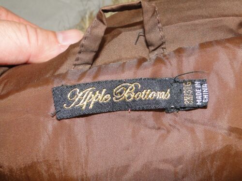 Vintage Apple Bottom Brown Puffer Zip Up Jacket with Removable Fur Hoodie - Picture 9 of 11