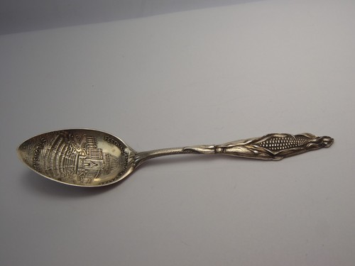 Sterling Souvenir Demitasse Spoon St. Louis 1904 Festival Hall & Cascades 3 1/4" - Picture 14 of 21