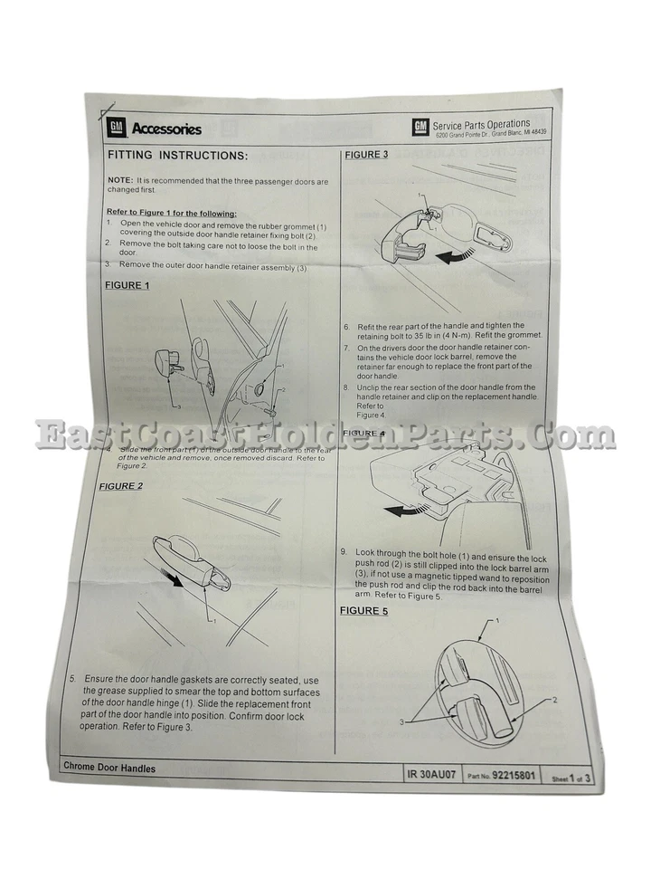 NOS OEM 2008 PONTIAC G8 GT DOOR HANDLE KIT IGNITION ORANGE GENUINE GM 92215795 - Image 2 of 2