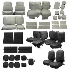 Full Synthetic Leather Set Seat Covers For Toyota Highlander 14-19 Black/Gray